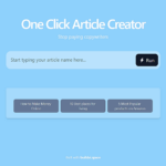 One Click Article Creator